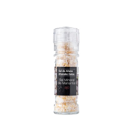 Moedor de Sal Mineral de Nascente 75 gr com alho (Sal de Añana)